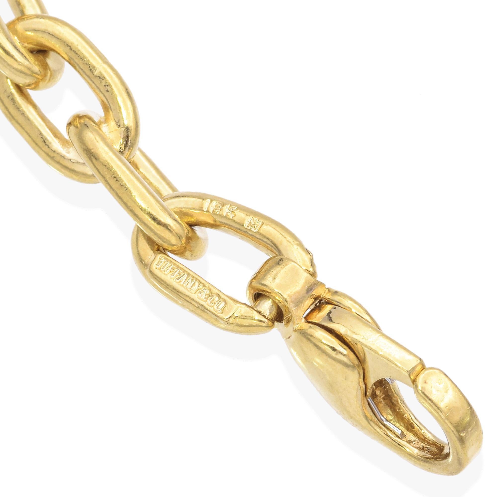 Vintage Tiffany & Co. 18K Yellow Gold Heavy Oval Link Chain Bracelet 2