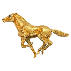 Vintage Tiffany & Co. 18K Yellow Gold Horse Brooch