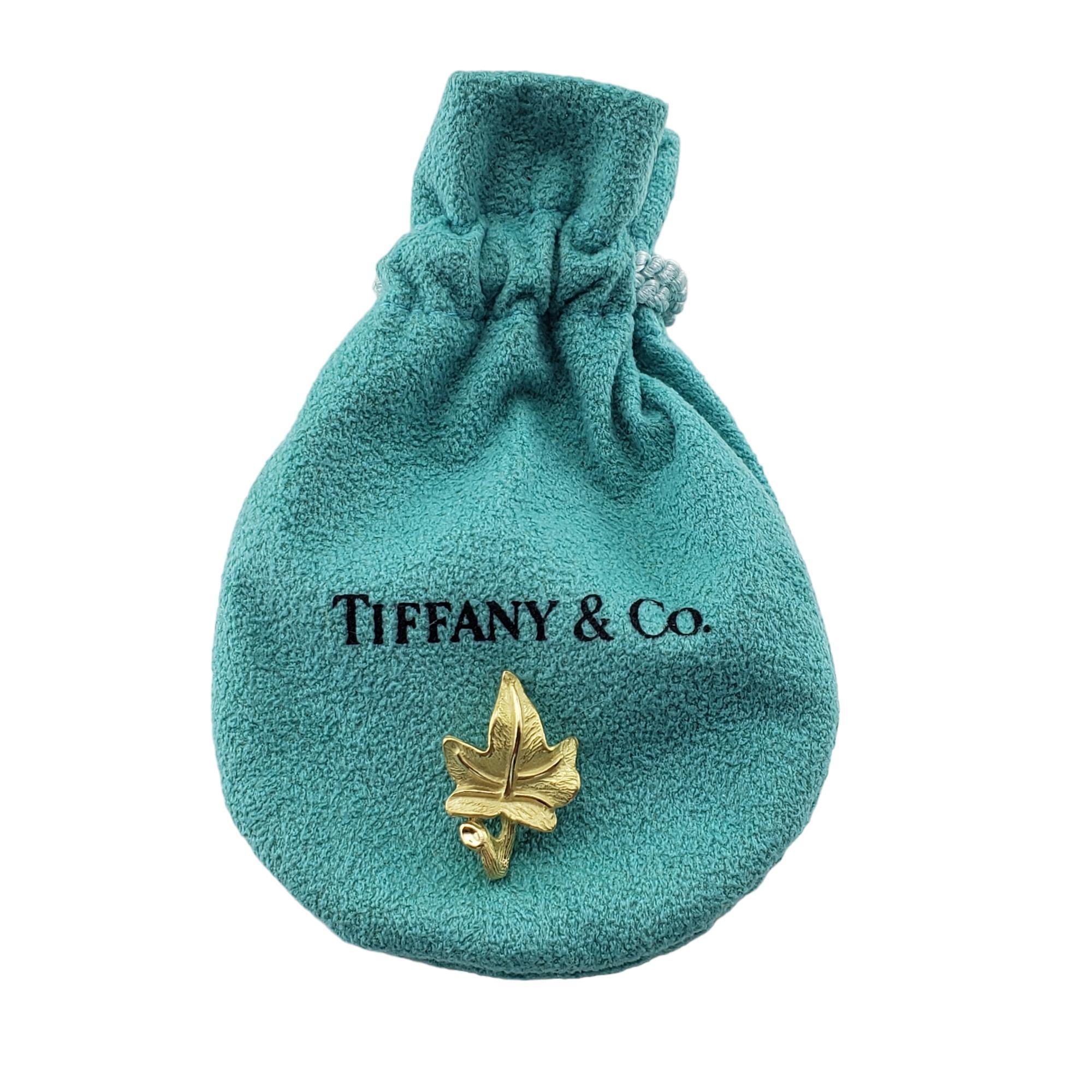 Vintage Tiffany & Co. 18K Yellow Gold Ivy Leaf Pendant #15406 3