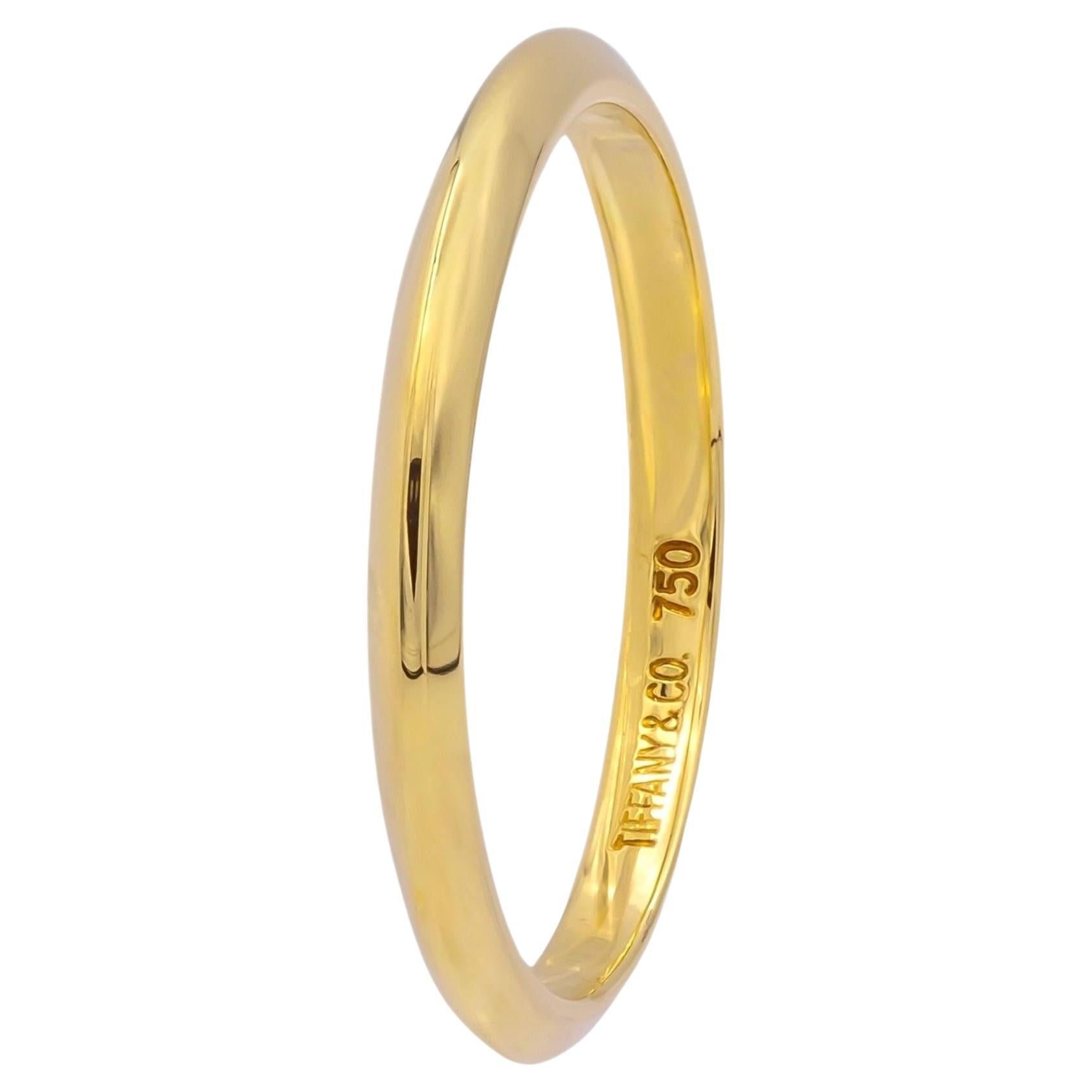 Vintage Tiffany 
Co. 18K Yellow Golding Co. anneau de mariage 2 mm Taille 6.5