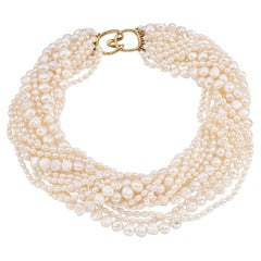 Vintage Tiffany & Co. 18k Yellow Gold Multipearl Strand Necklace