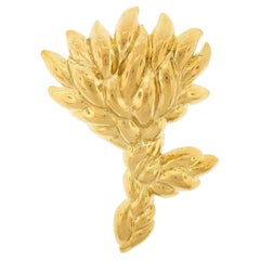 Vintage Tiffany & Co. 18K Yellow Gold Puffed Polished Braided Wheat Brooch Pin