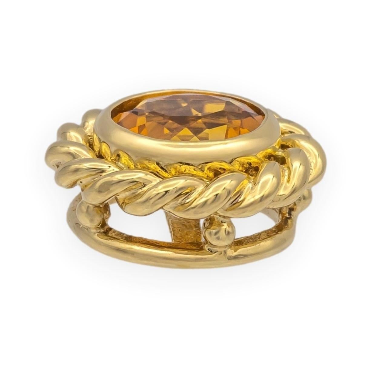 Vintage Tiffany & Co. 18K Yellow Gold Round Madeira Citrine Pendant For Sale 6