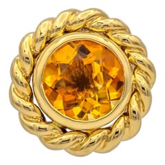 Vintage Tiffany 
Co. 18K Yellow Gold Round Madeira Citrine Pendant