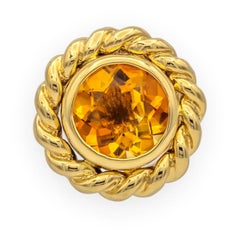 Vintage Tiffany 
Co. 18K Yellow Gold Round Madeira Citrine Pendant