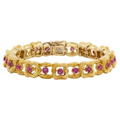 Vintage Tiffany & Co. 18k Yellow Gold & Ruby Link Bracelet