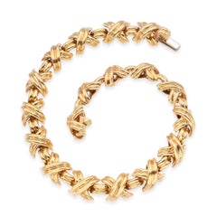 Vintage Tiffany & Co. 18k Yellow Gold Signature X Link Bracelet