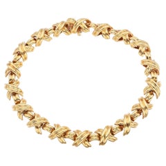 Vintage Tiffany & Co. 18k Yellow Gold Signature X Link Bracelet