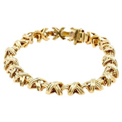 Vintage Tiffany & Co. 18k Yellow Gold Signature X Link Bracelet