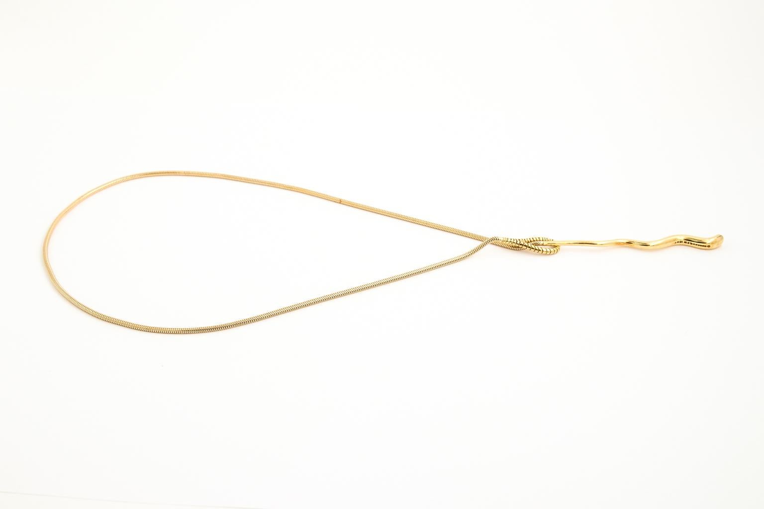 Vintage Tiffany & Co. 18 Karat Yellow Gold Snake Chain Lariat Toggle Necklace 1