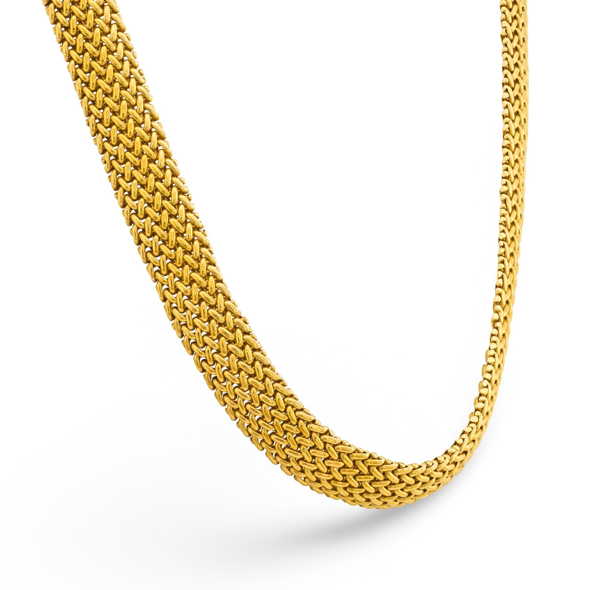 Contemporain Vintage Tiffany & Co. Collier Somerset weave en or jaune 18K en vente