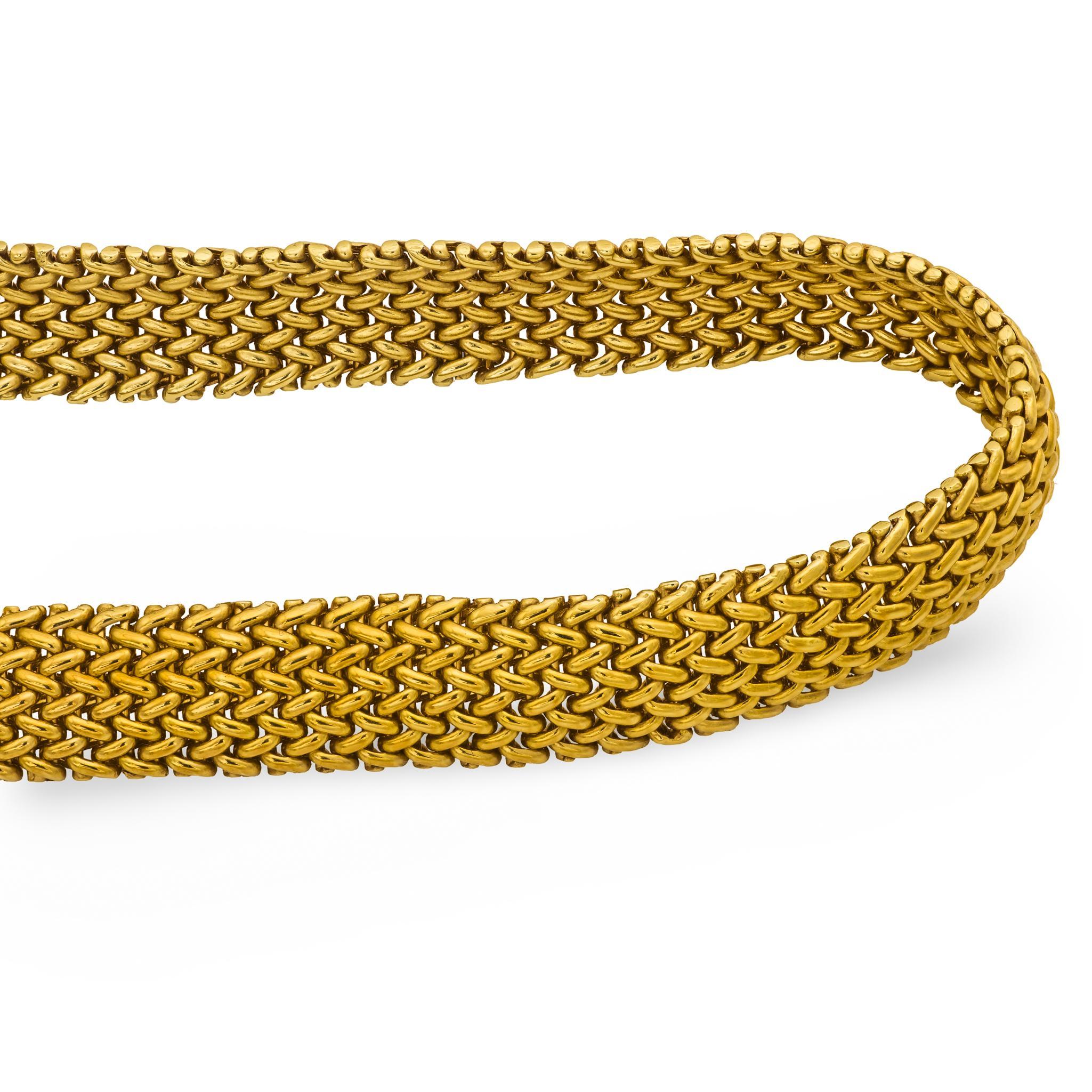 Vintage Tiffany & Co. Collier Somerset weave en or jaune 18K Pour femmes en vente