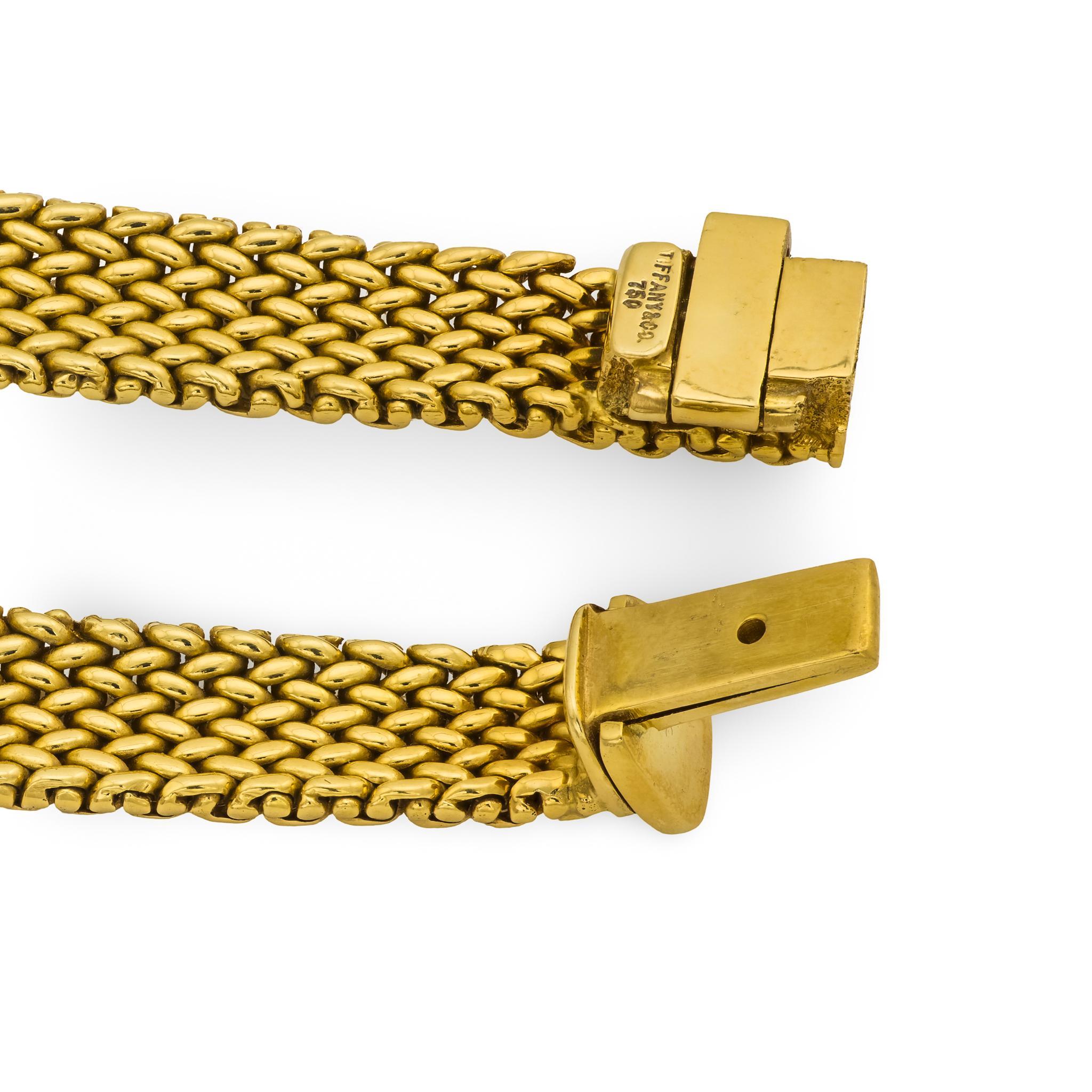 Vintage Tiffany & Co. Collier Somerset weave en or jaune 18K en vente 2