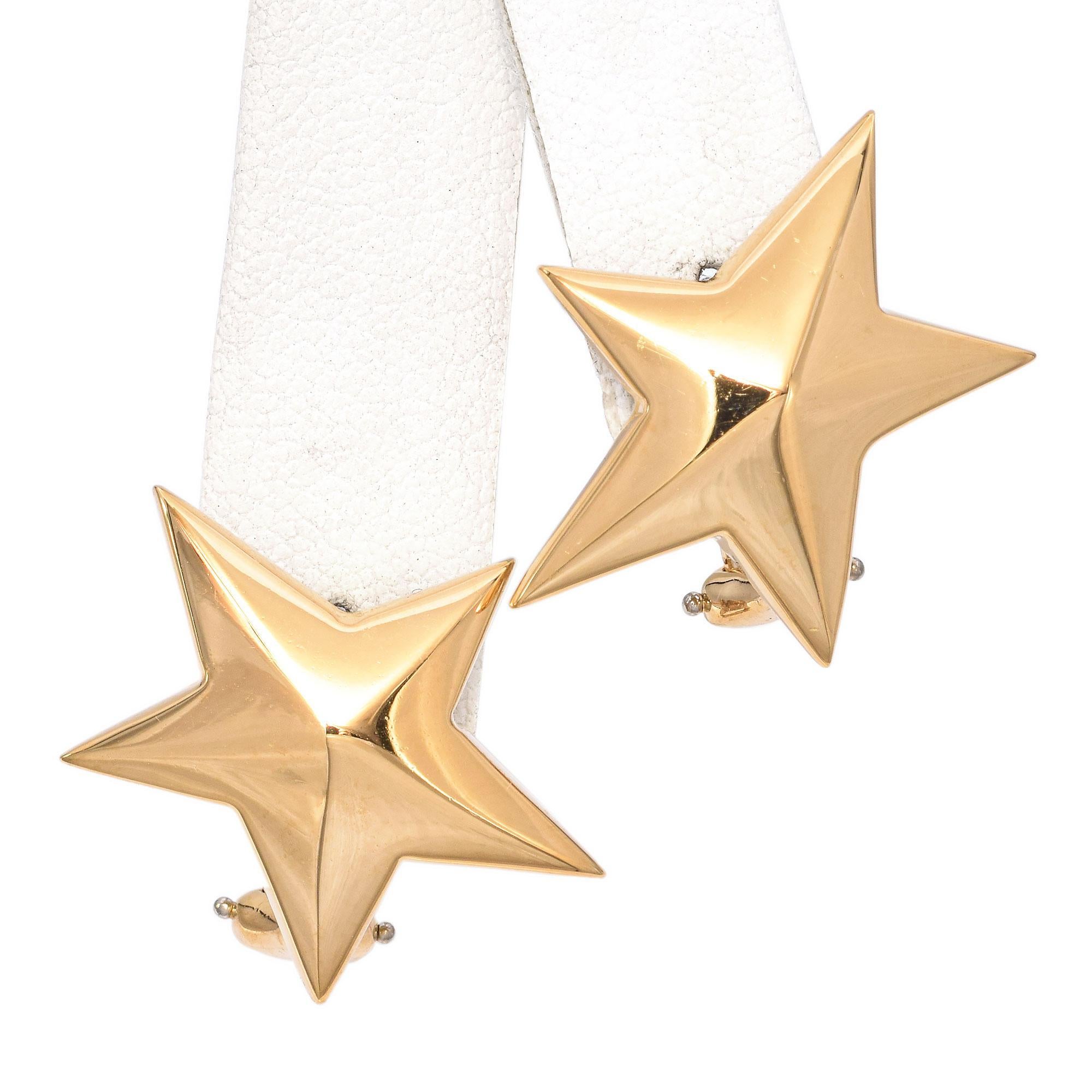 Vintage Tiffany & Co. 18K Yellow Gold Star Stud Earrings In Good Condition In New York, NY