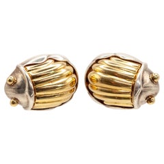 1993 Tiffany & Co. 18K Yellow Gold Sterling Scarab Earrings