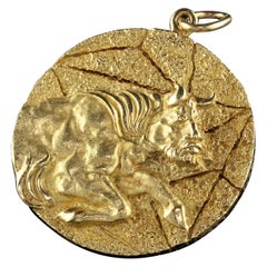 Retro Tiffany & Co. 18k Yellow Gold Taurus Zodiac Pendant