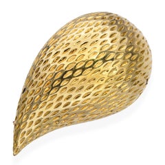 Vintage Tiffany & Co. 18k Yellow Gold Teardrop Brooch