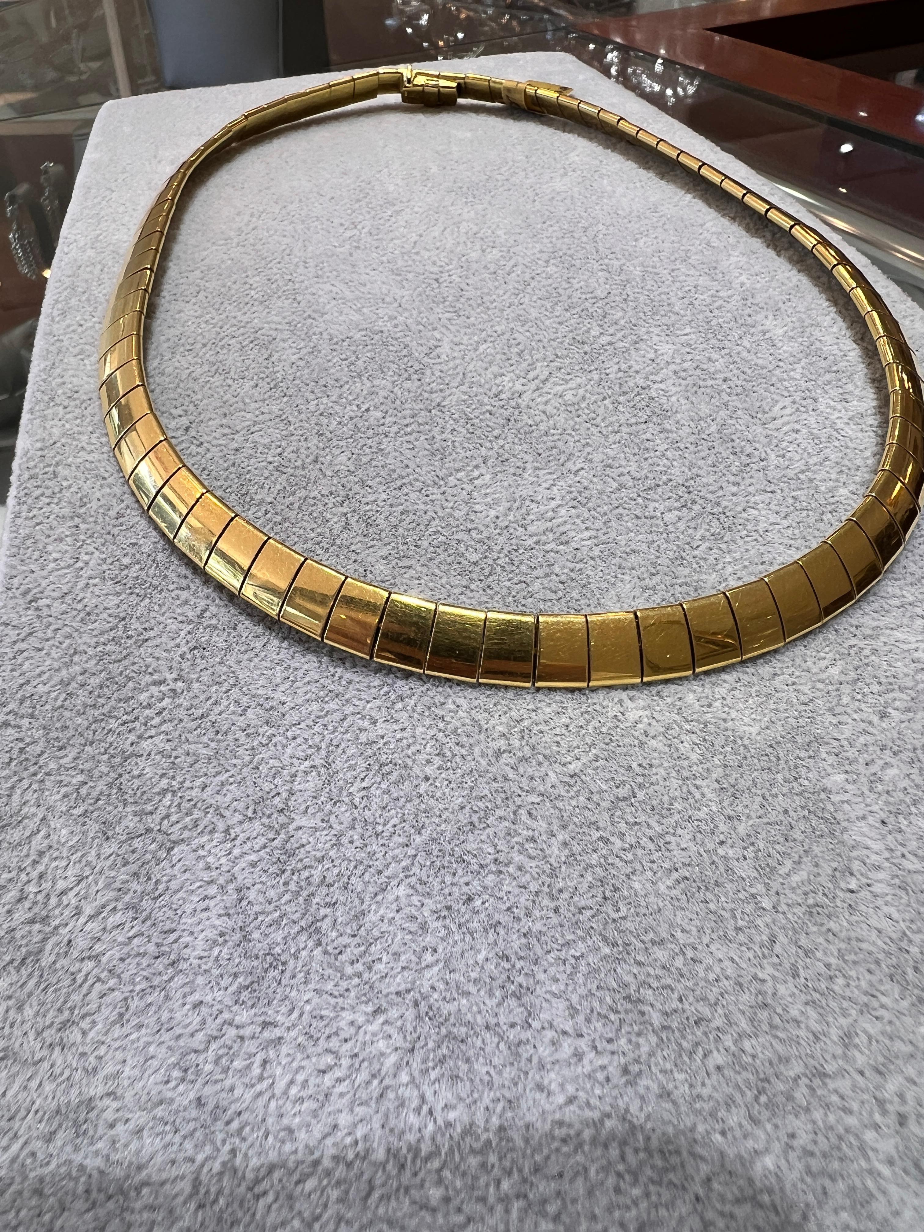da uomo o donna Vintage Tiffany & Co. Collana con collare Tubogas in oro giallo 18 carati in vendita