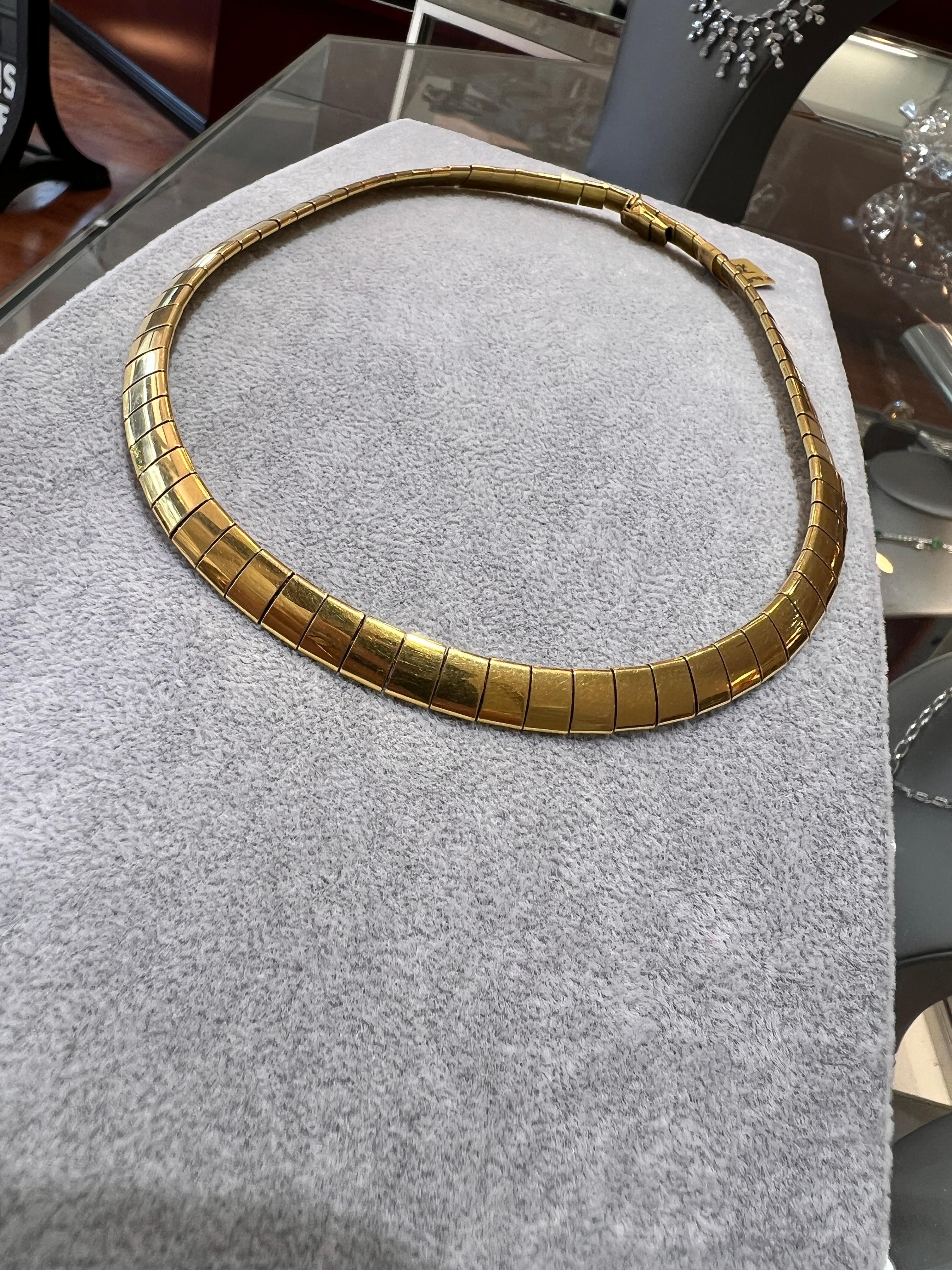 Vintage Tiffany & Co. Collana con collare Tubogas in oro giallo 18 carati in vendita 1