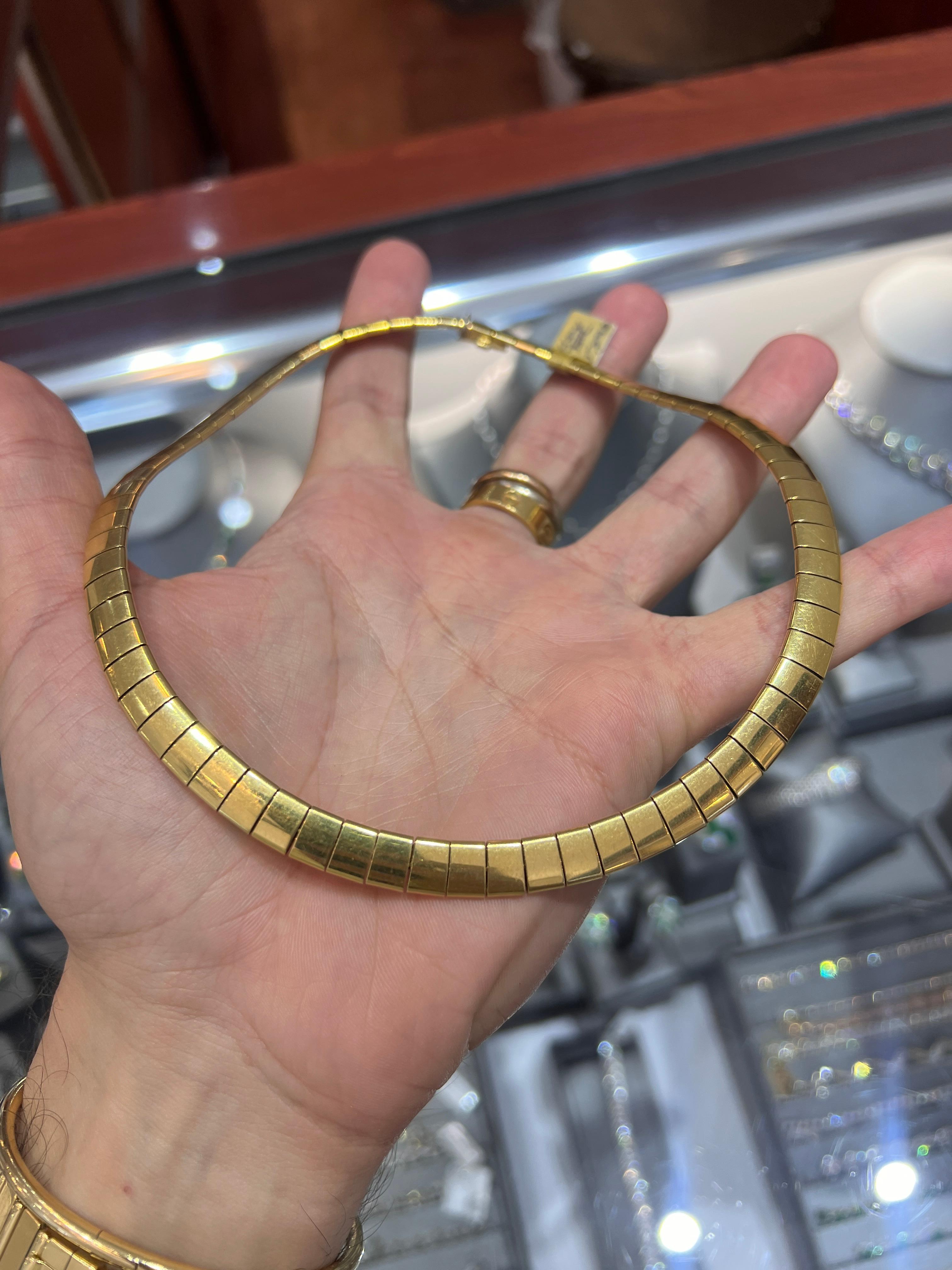 Vintage Tiffany & Co. Collana con collare Tubogas in oro giallo 18 carati in vendita 2