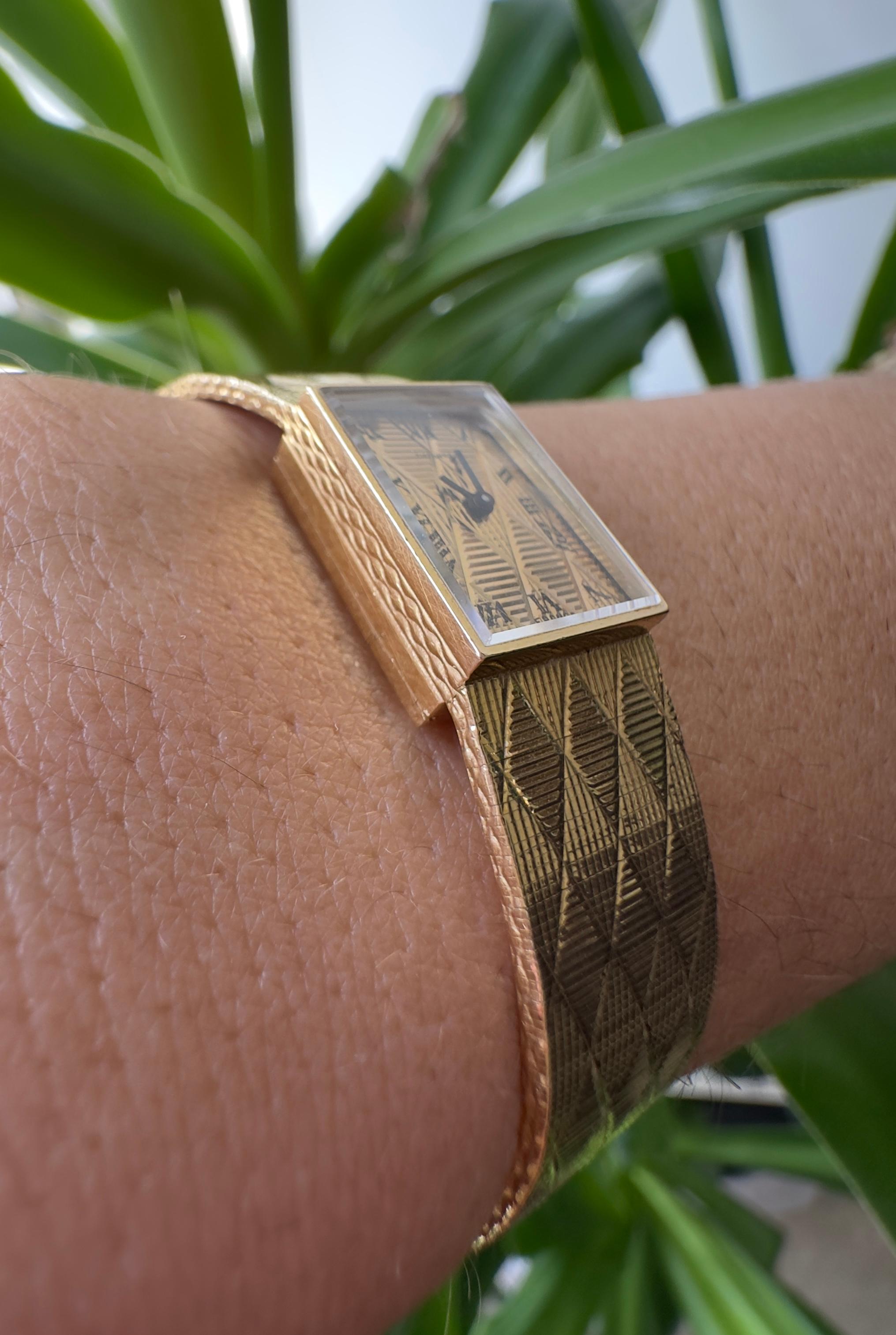 Vintage Tiffany & Co. 18k Yellow Gold Watch Movado Movement For Sale 8