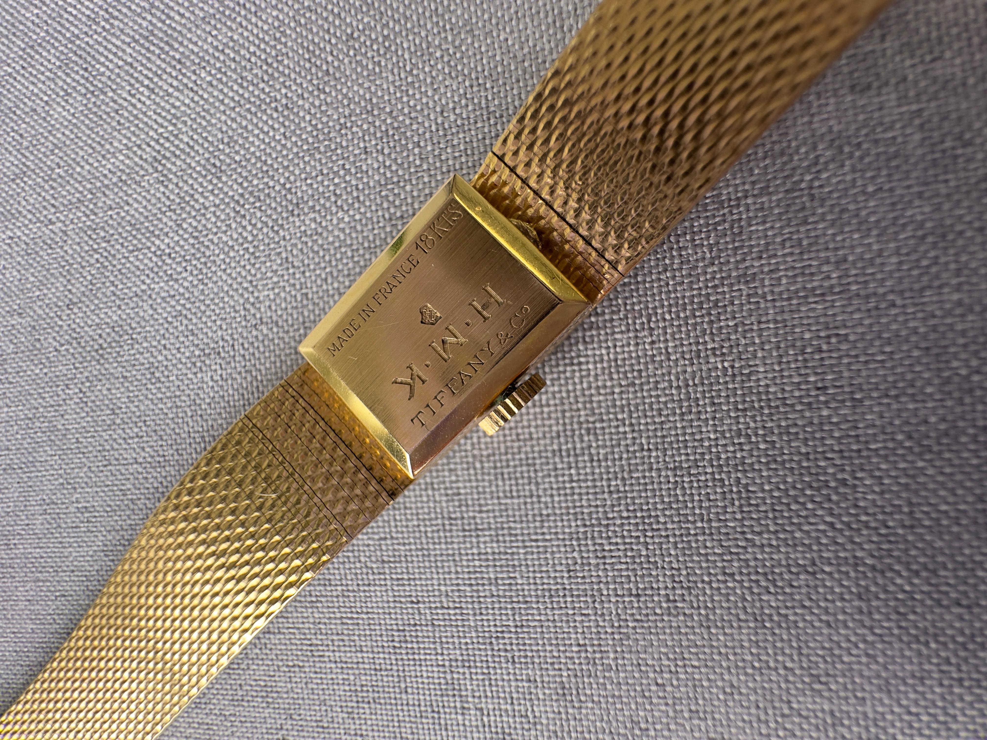 Vintage Tiffany & Co. 18k Yellow Gold Watch Movado Movement For Sale 9
