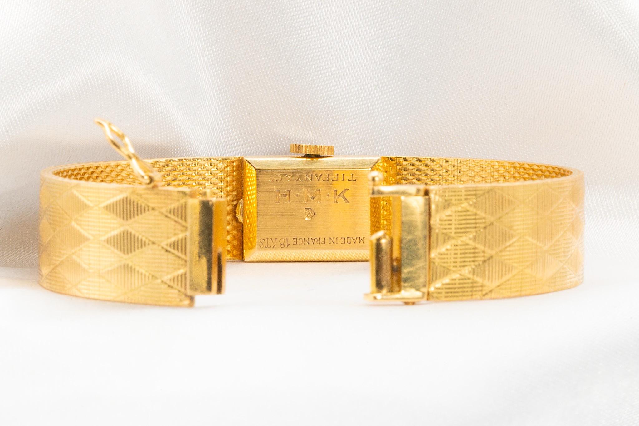 Women's Vintage Tiffany & Co. 18k Yellow Gold Watch Movado Movement For Sale