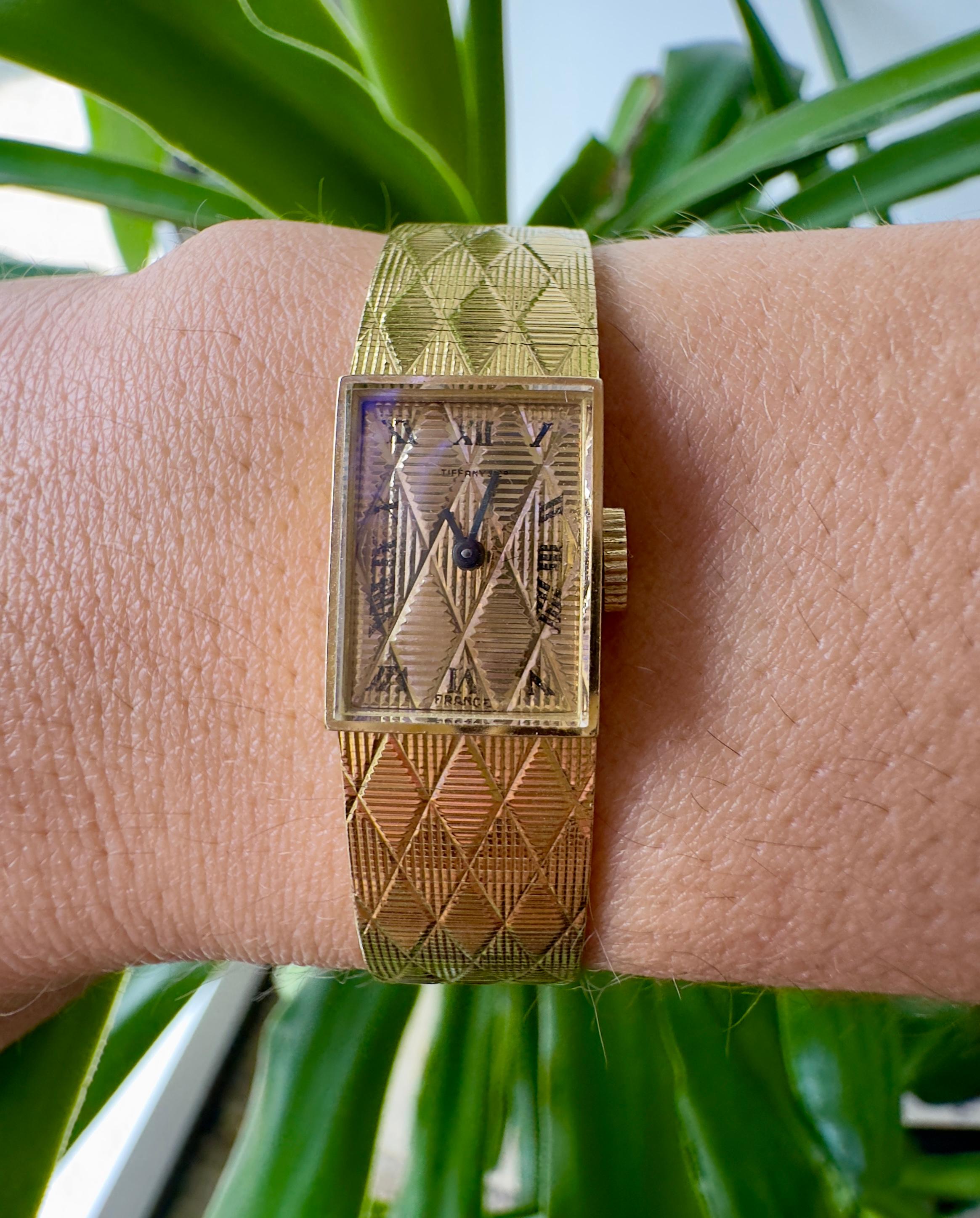 Vintage Tiffany & Co. 18k Yellow Gold Watch Movado Movement For Sale 2