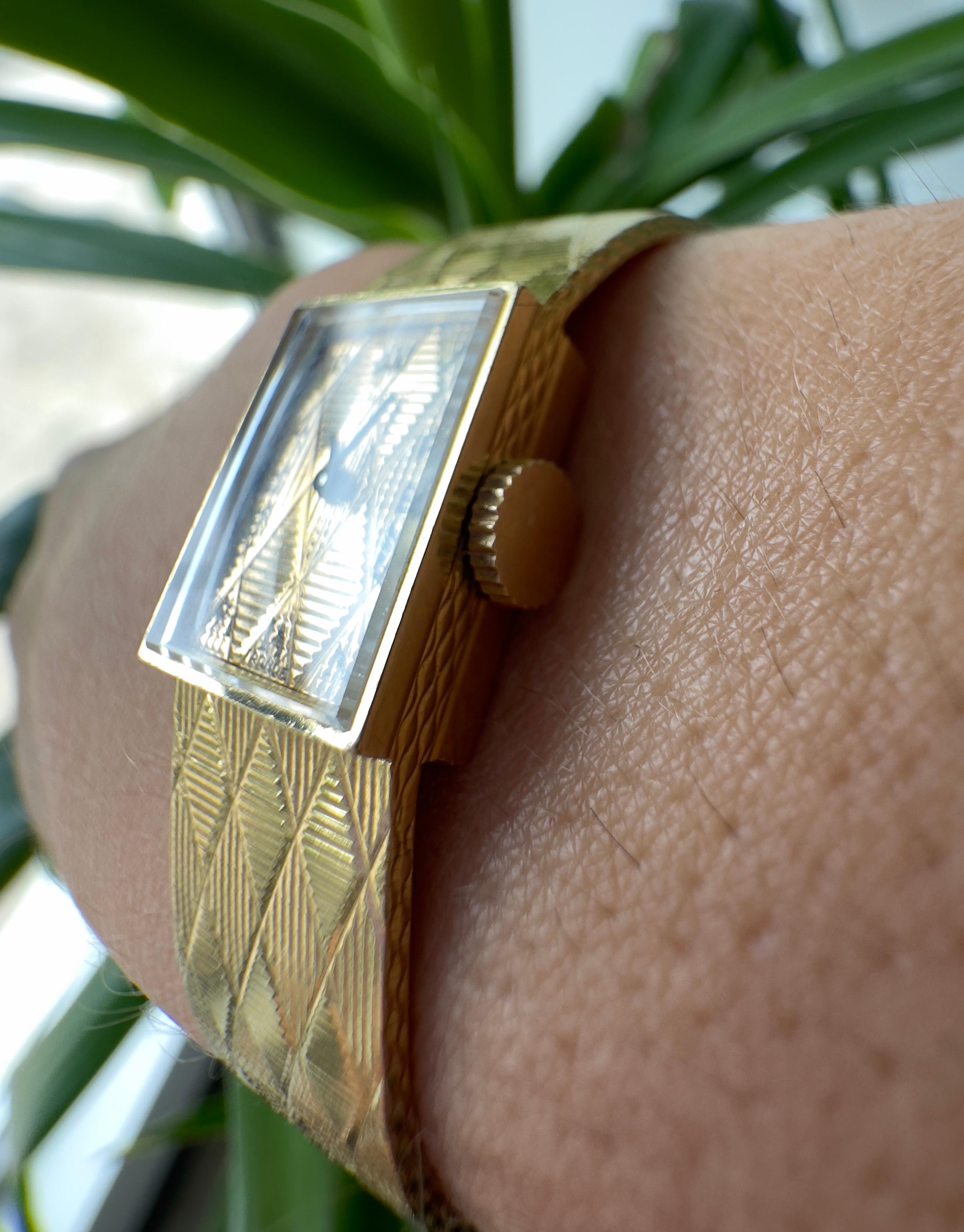 Vintage Tiffany & Co. 18k Yellow Gold Watch Movado Movement For Sale 5