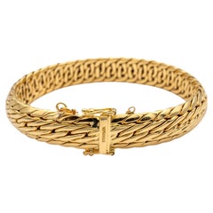 Tiffany & Co. Bracelet tissé vintage en or jaune 18 carats