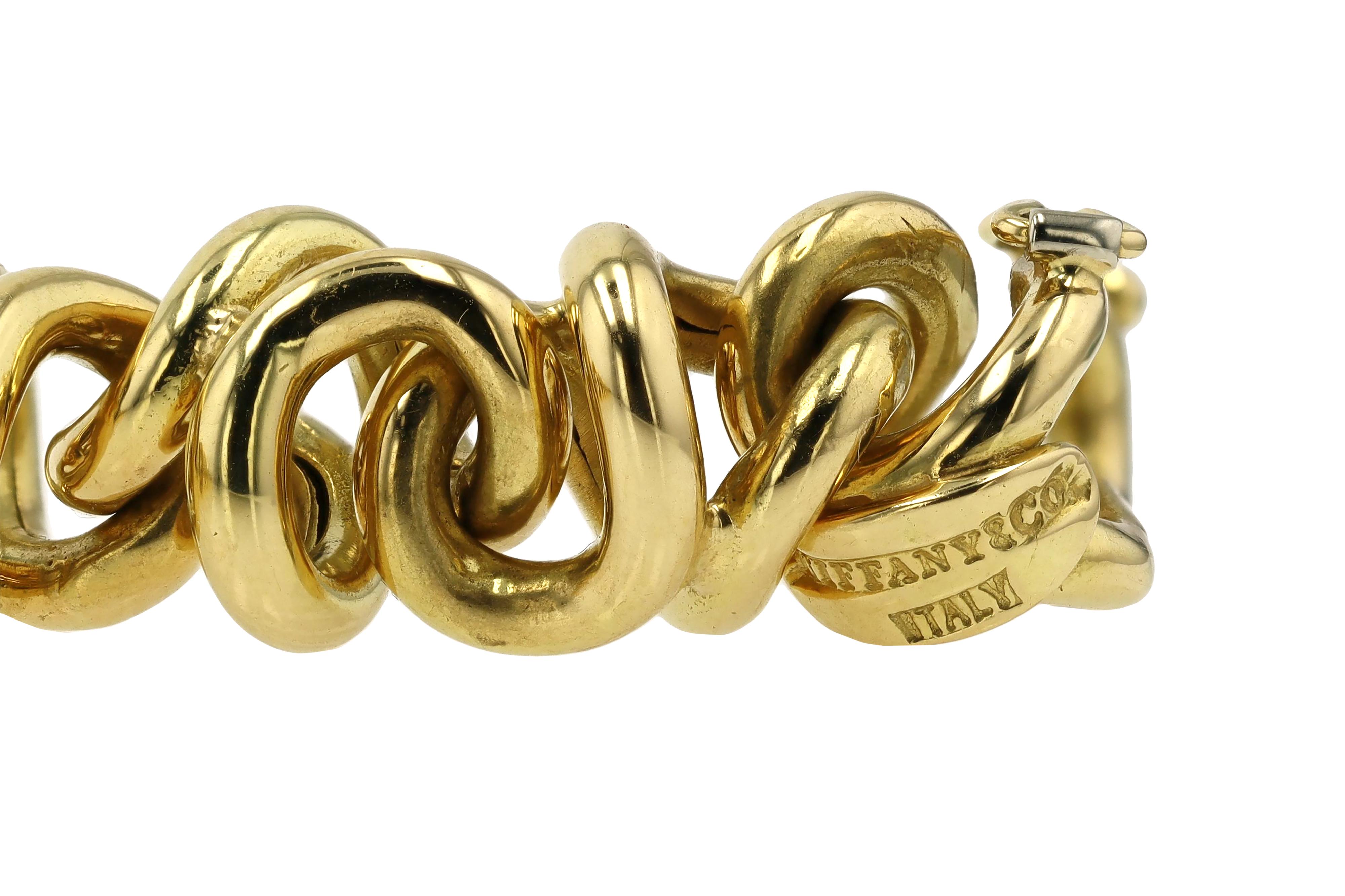 Vintage Tiffany & Co 18K Yellow Gold Woven Link Bracelet For Sale 1