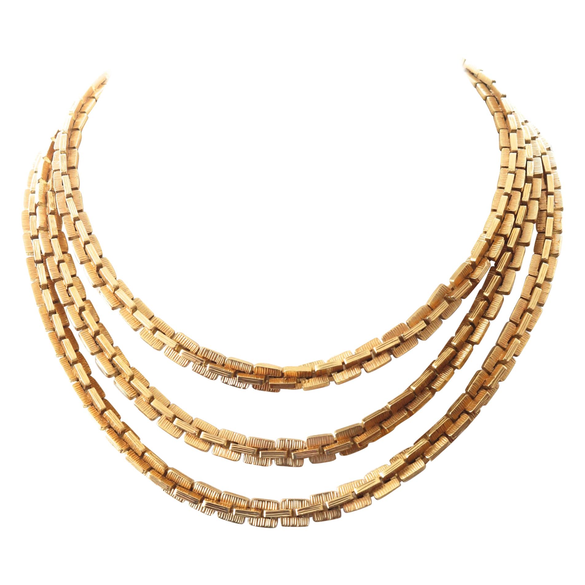 Vintage Tiffany & Co. 1960s Era Long 18 Karat Gold Link Chain