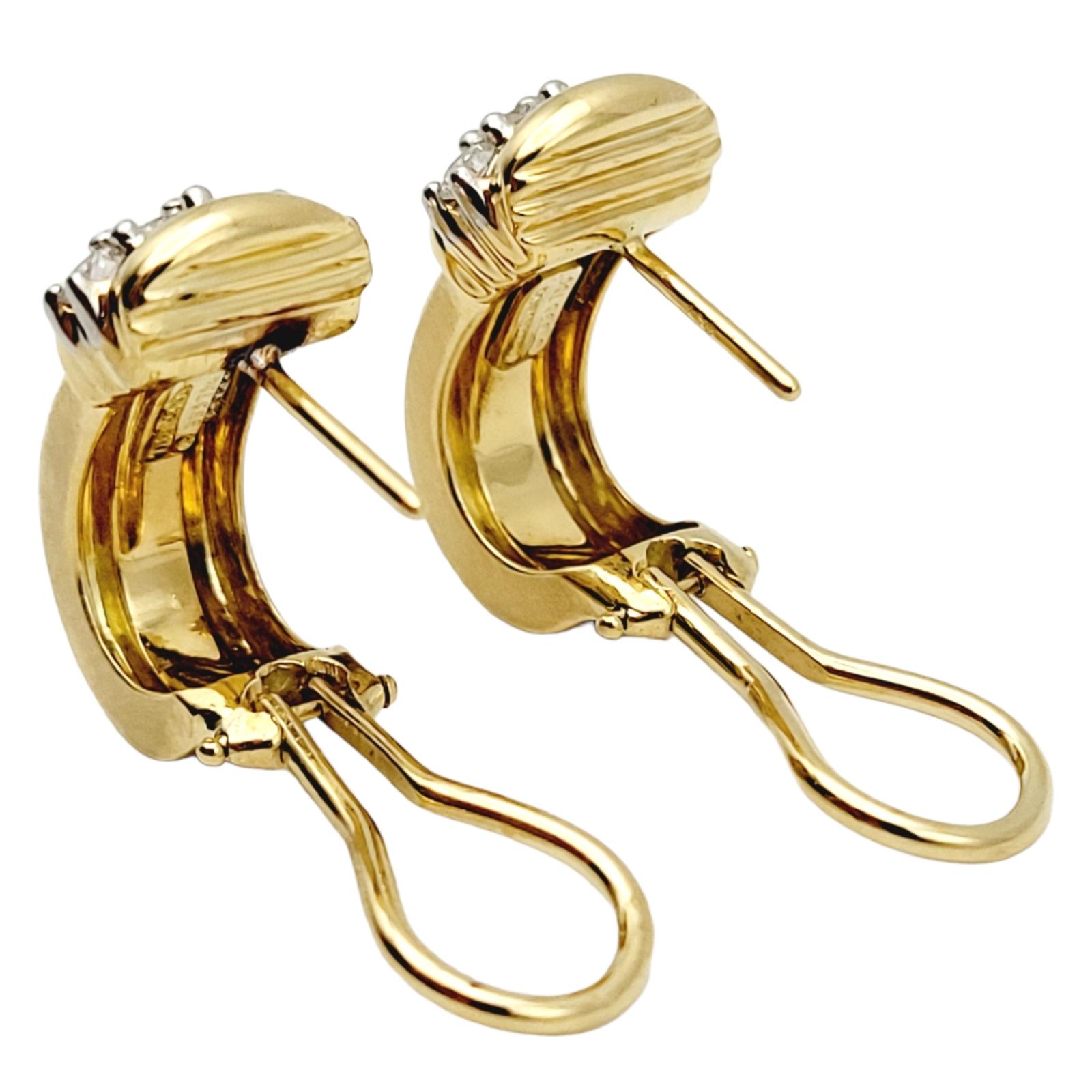 Tiffany & Co. Boucles d'oreilles vintage en or jaune avec diamants 0,50 carat « Atlas », 1995 en vente 4