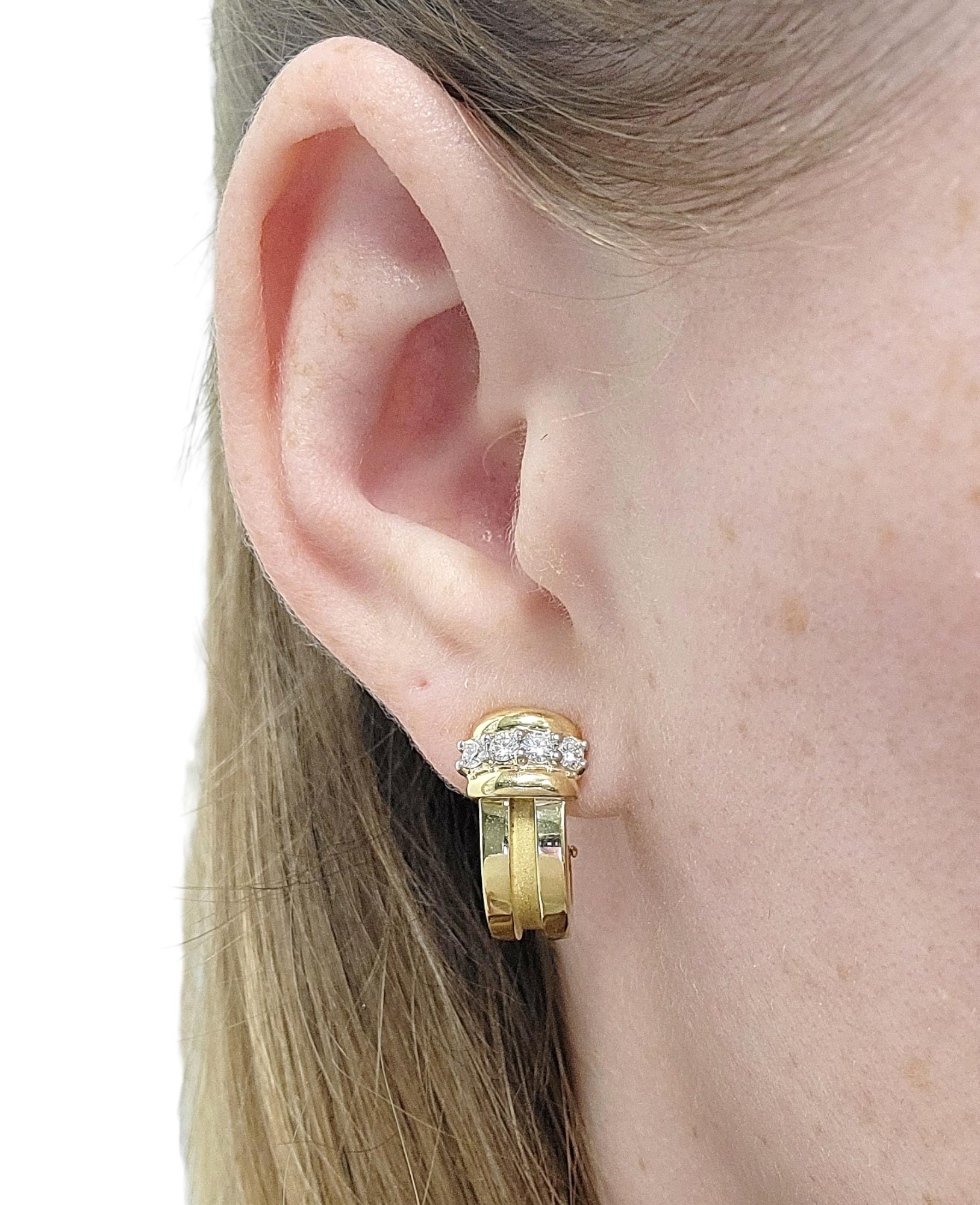 Tiffany & Co. Boucles d'oreilles vintage en or jaune avec diamants 0,50 carat « Atlas », 1995 en vente 10