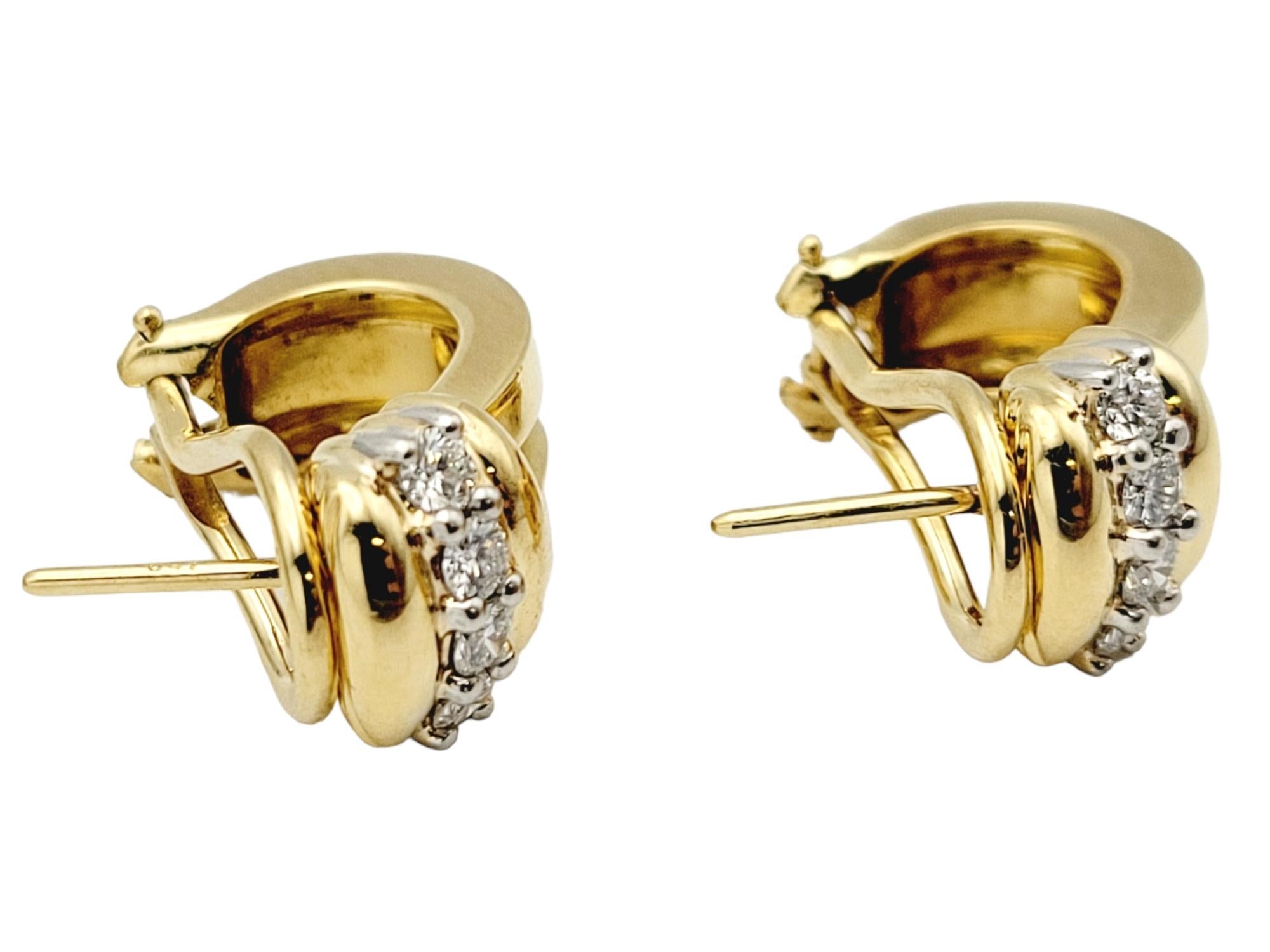 Tiffany & Co. Boucles d'oreilles vintage en or jaune avec diamants 0,50 carat « Atlas », 1995 Bon état - En vente à Scottsdale, AZ