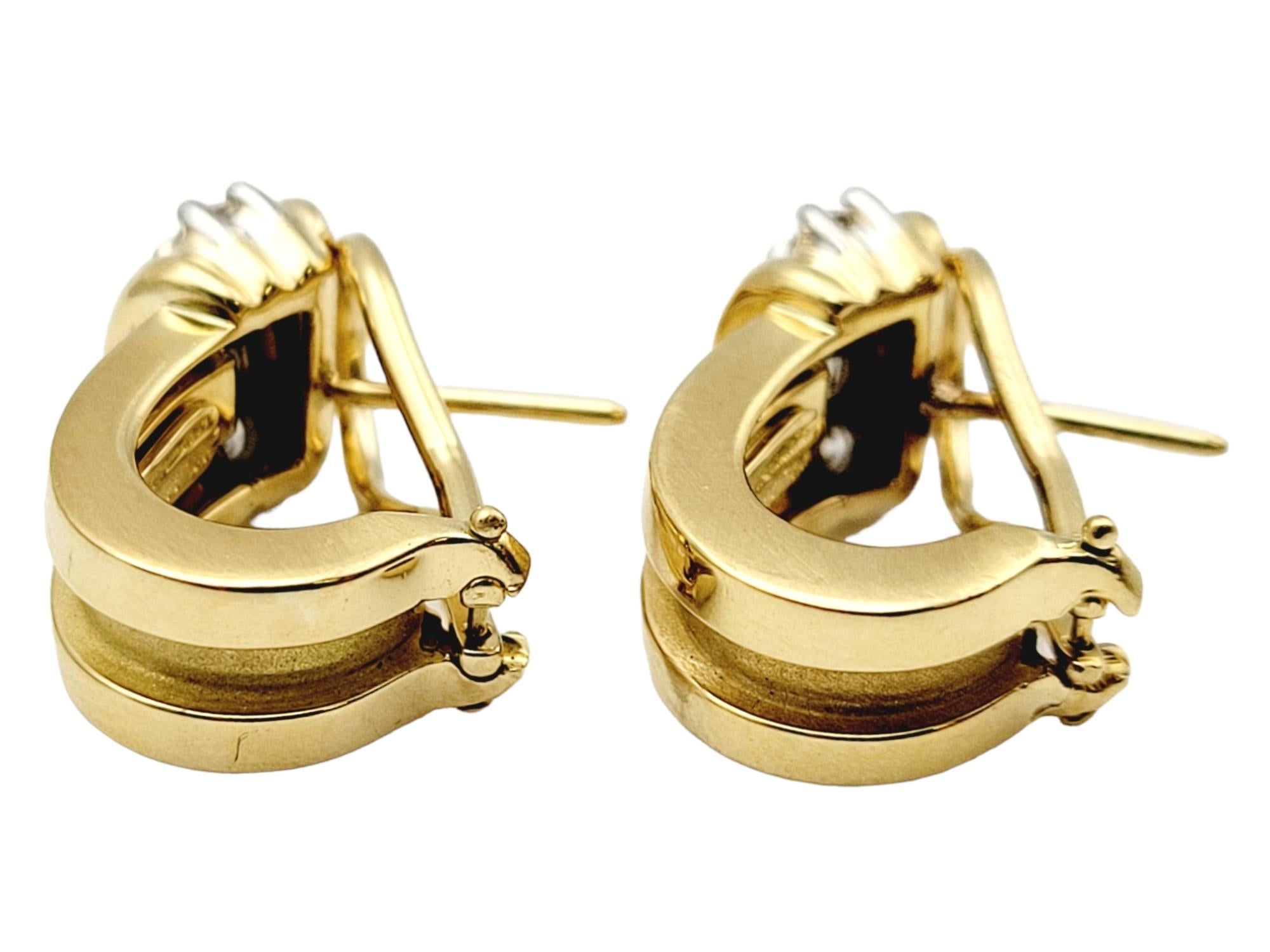 Tiffany & Co. Boucles d'oreilles vintage en or jaune avec diamants 0,50 carat « Atlas », 1995 en vente 1