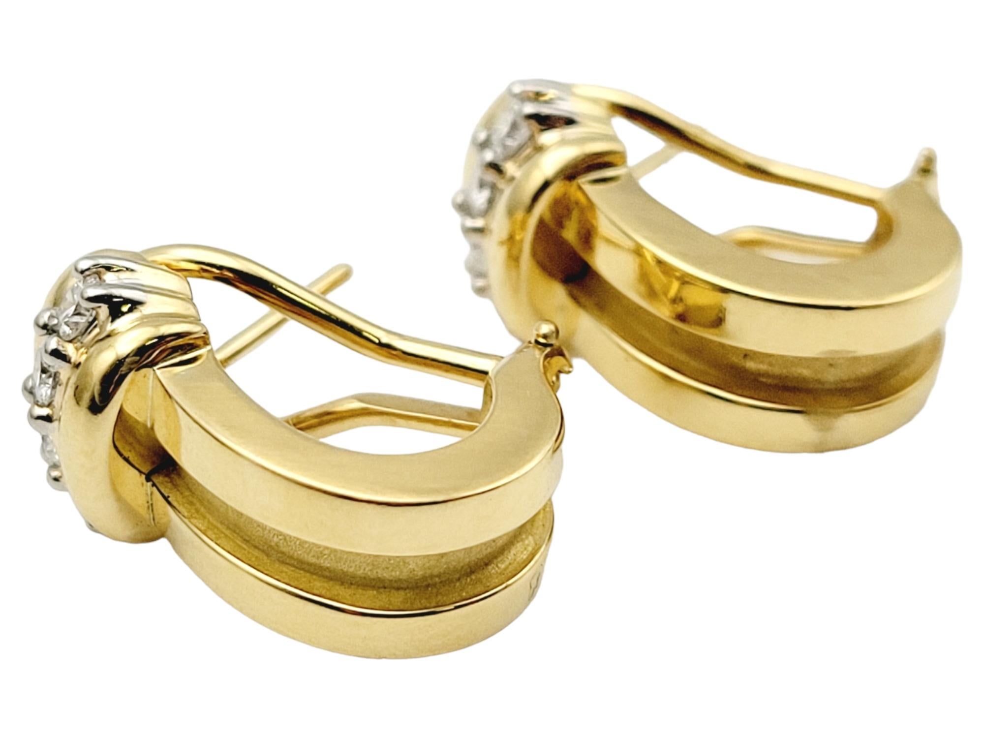 Tiffany & Co. Boucles d'oreilles vintage en or jaune avec diamants 0,50 carat « Atlas », 1995 en vente 2