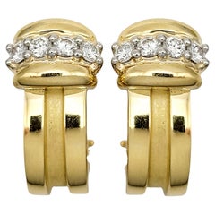 Vintage Tiffany & Co. 1995 "Atlas" 0.50 Carats Diamond Earrings in Yellow Gold
