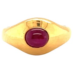 Vintage Tiffany & Co. 2.20ct Star Ruby Solitaire 18 Karat Gold Bezel Set Ring