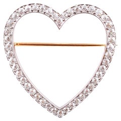 Vintage Tiffany & Co. 2.30 Carat Diamond Heart Brooch