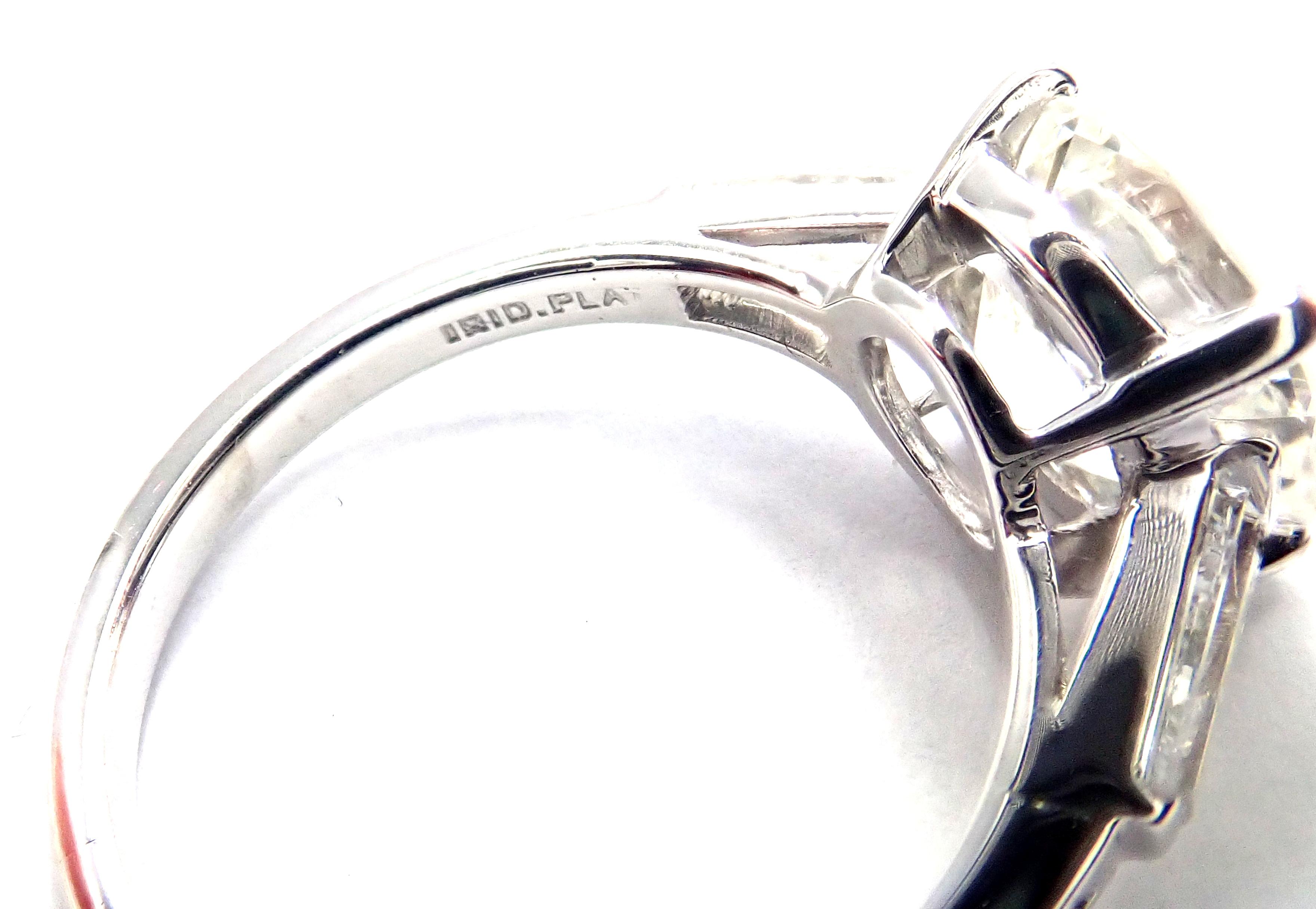 Vintage Tiffany & Co 2.48 Carat Diamond Clarity VS1 Color G Platinum Ring 2