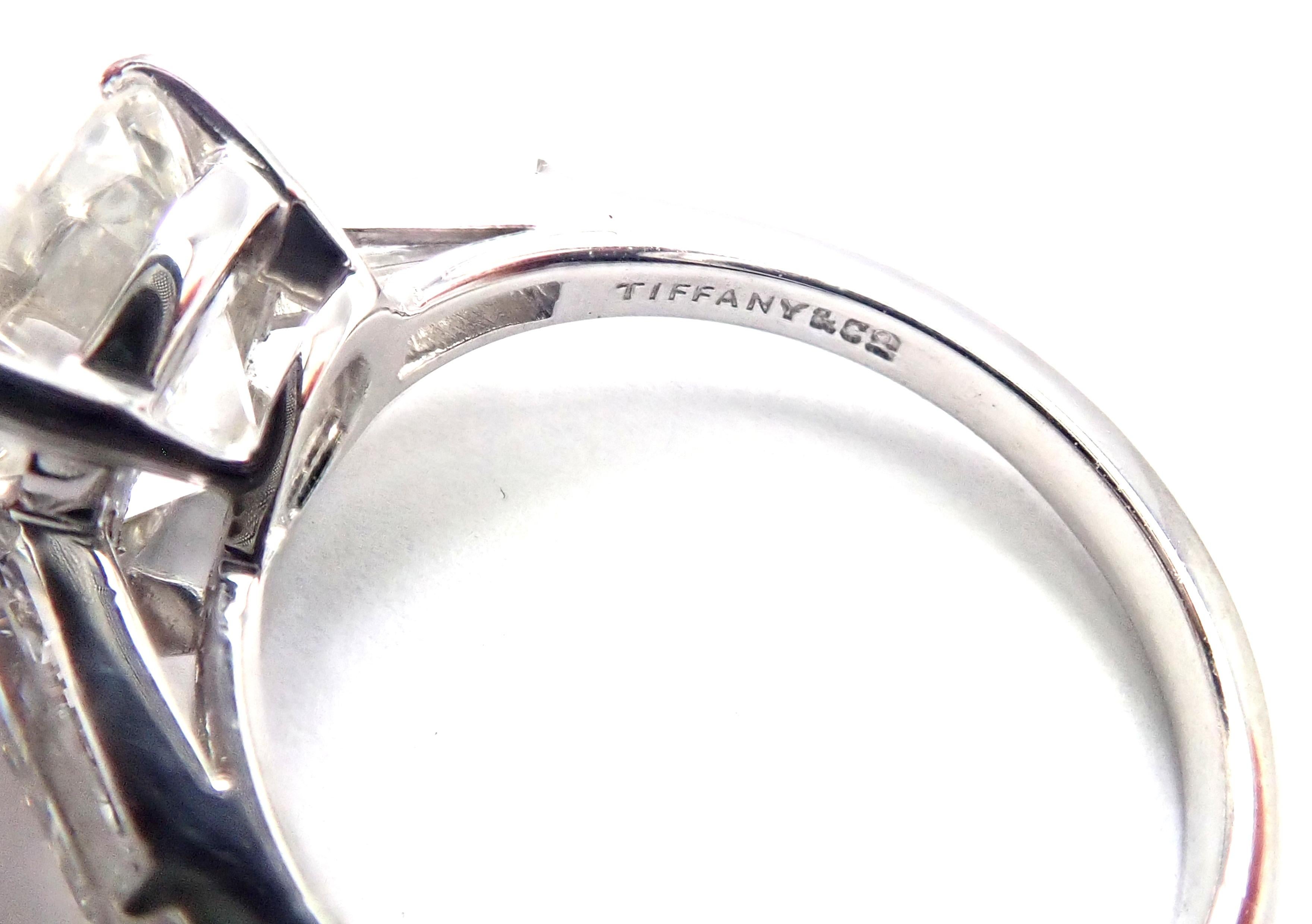 Vintage Tiffany & Co 2.48 Carat Diamond Clarity VS1 Color G Platinum Ring 3