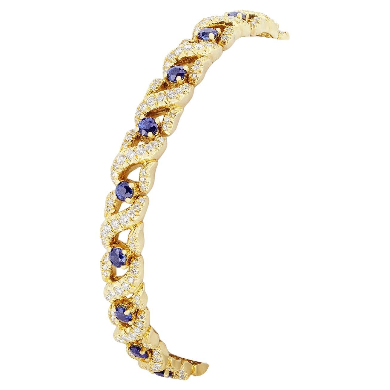 Bracciale vintage Tiffany 
Co. con zaffiro e diamanti da 3,60 carati, anni 
80 ca. in vendita