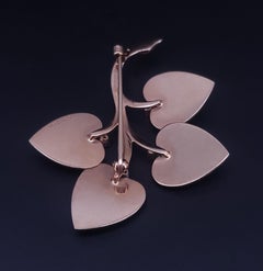 Vintage Tiffany & Co. 4 Stones Yellow Gold Brooch Pin