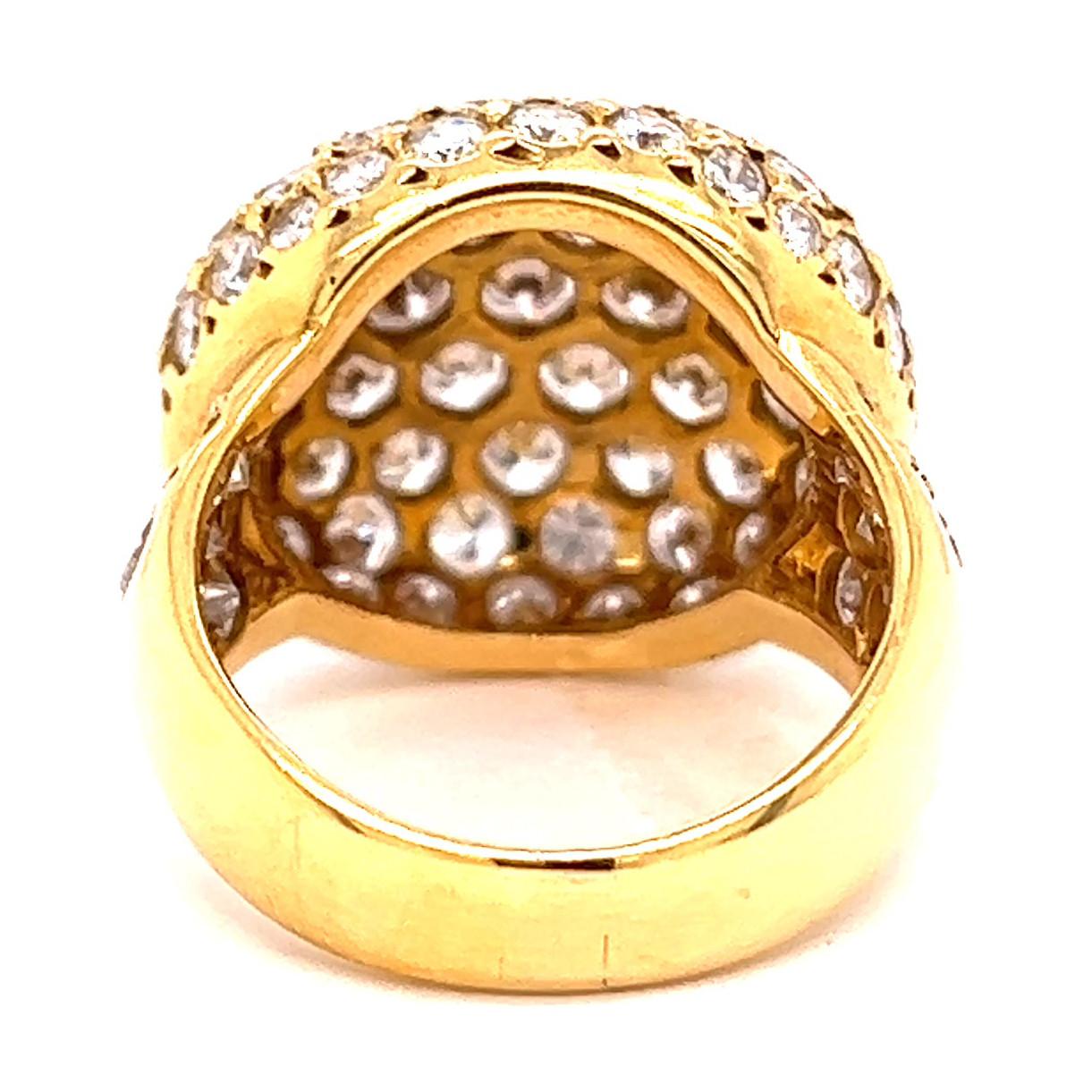 Vintage Tiffany & Co. 4.80 Carats Diamonds 18 Karat Gold Bombe Ring 1