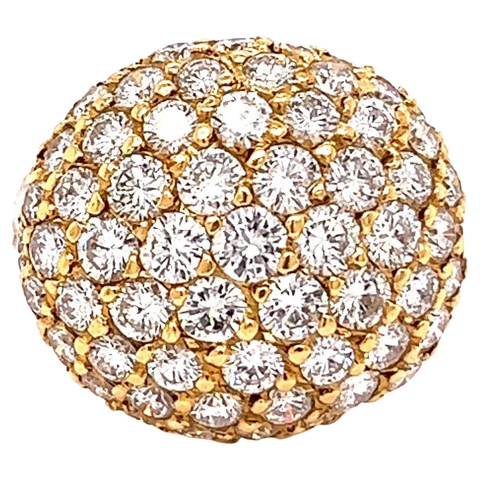 Vintage Tiffany & Co. 4.80 Carats Diamonds 18 Karat Gold Bombe Ring
