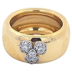 Vintage Tiffany & Co. !8K Gold & Platinum Diamond Flower Band Ring