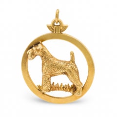 Vintage Tiffany & Co. Airedale Terrier 14k yellow gold pendant