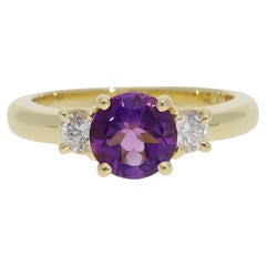 Vintage Tiffany & Co. Amethyst and Diamond Ring in Yellow Gold