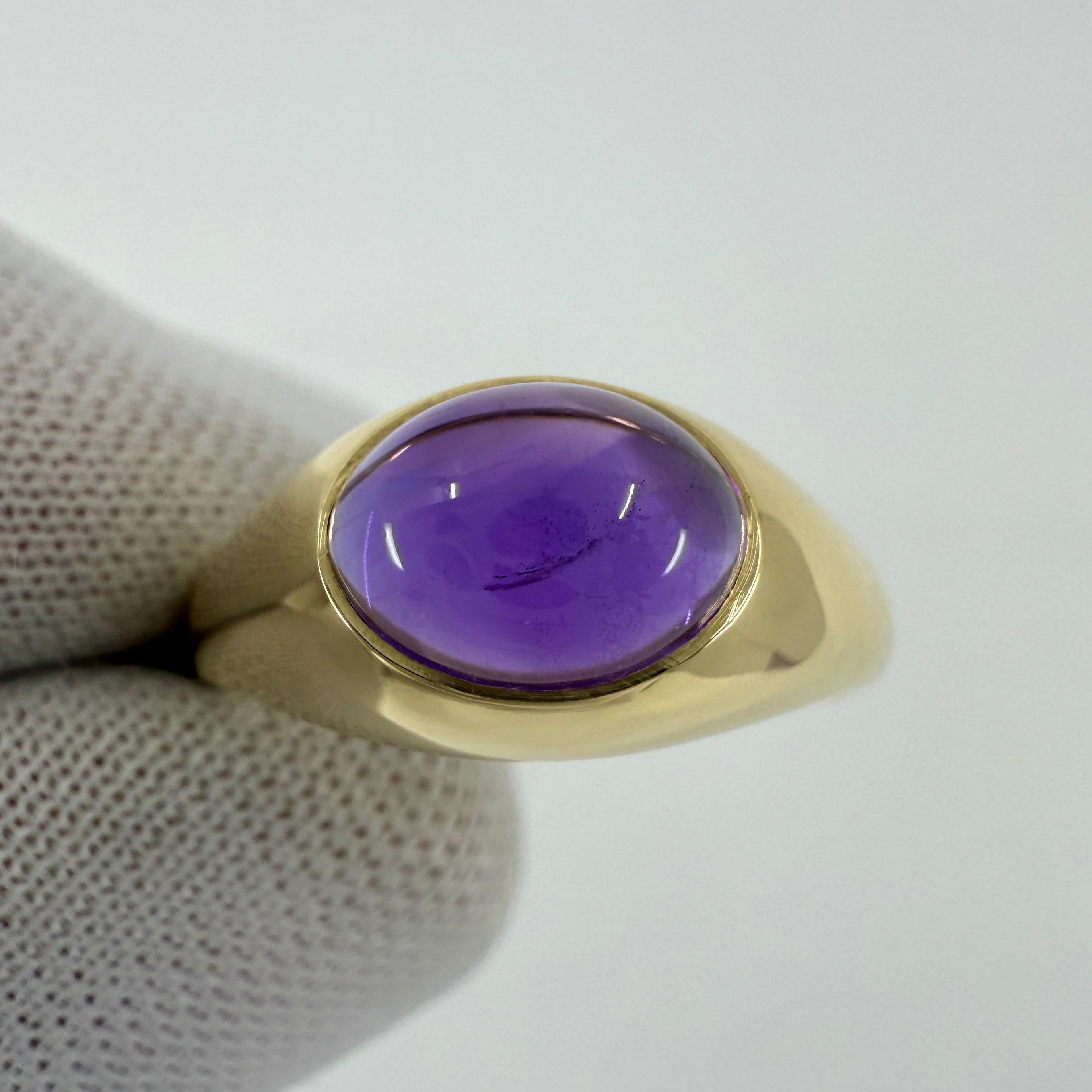 Vintage Tiffany & Co. Anello con cupola in oro giallo 18 carati con ametista ovale e taglio cabochon In condizioni ottime in vendita a Birmingham, GB
